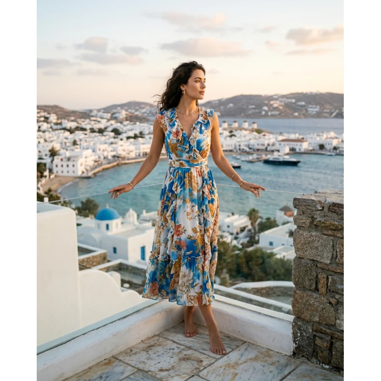 Gemma Deeks Style Guide: Cocktail Attire Designer Summer Dresses in Mykonos Summer 2026