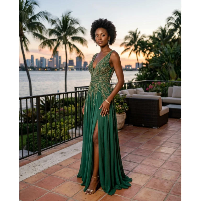 Gemma Deeks Style Guide: Cocktail Attire gala gown in Florida Summer 2026