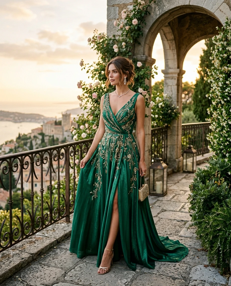 Gemma Deeks Style Guide: Cocktail Attire gala gown in France Summer 2026