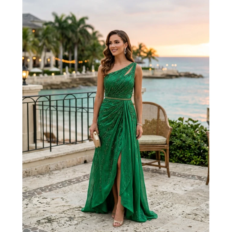 Gemma Deeks Style Guide: Cocktail Attire gala gown in Montego Bay Summer 2026