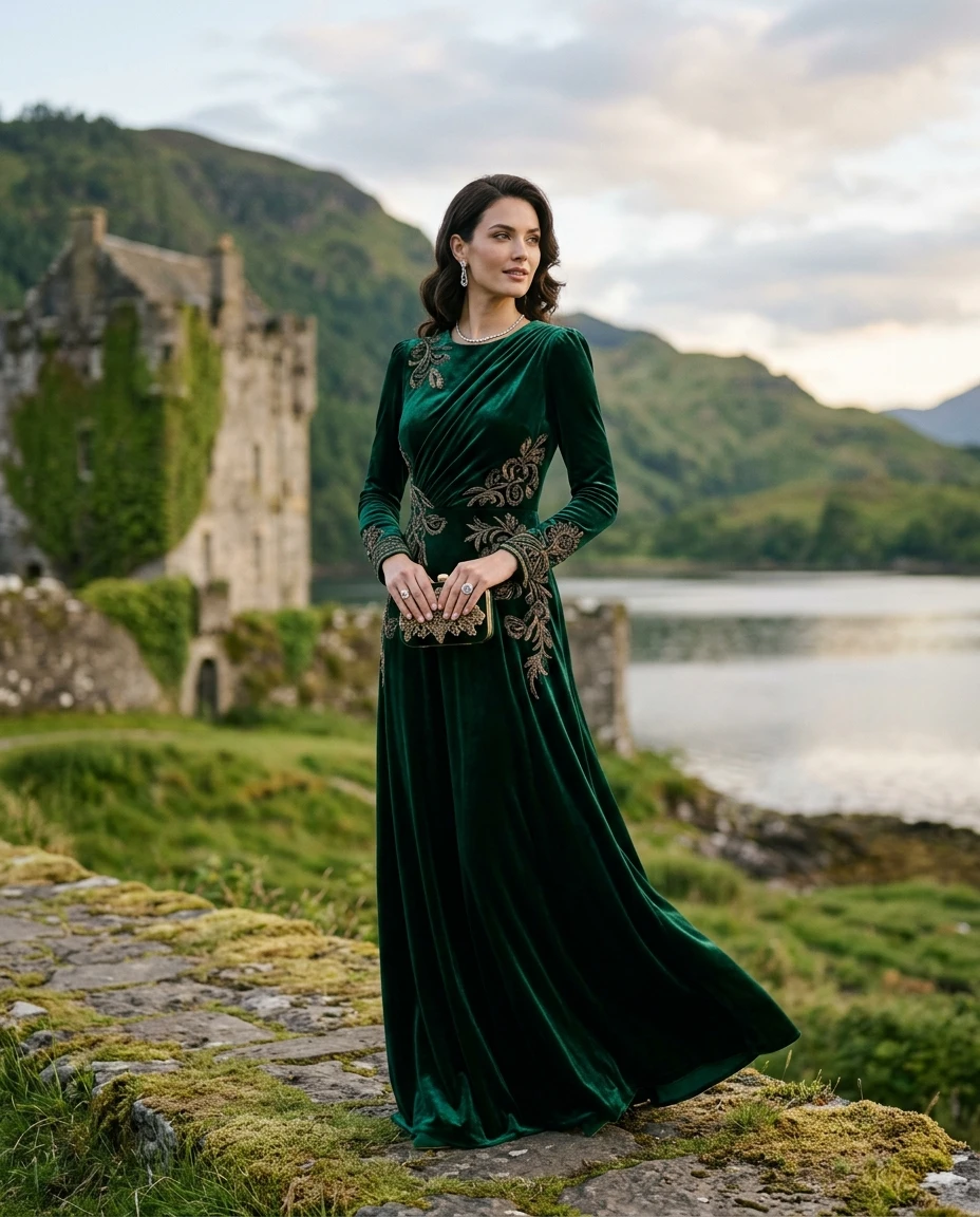 Gemma Deeks Style Guide: Cocktail Attire gala gown in Scotland Summer 2026