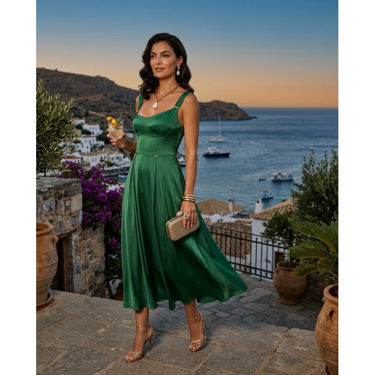 Gemma Deeks Style Guide: Cocktail Attire Holiday parties in Crete Summer 2026