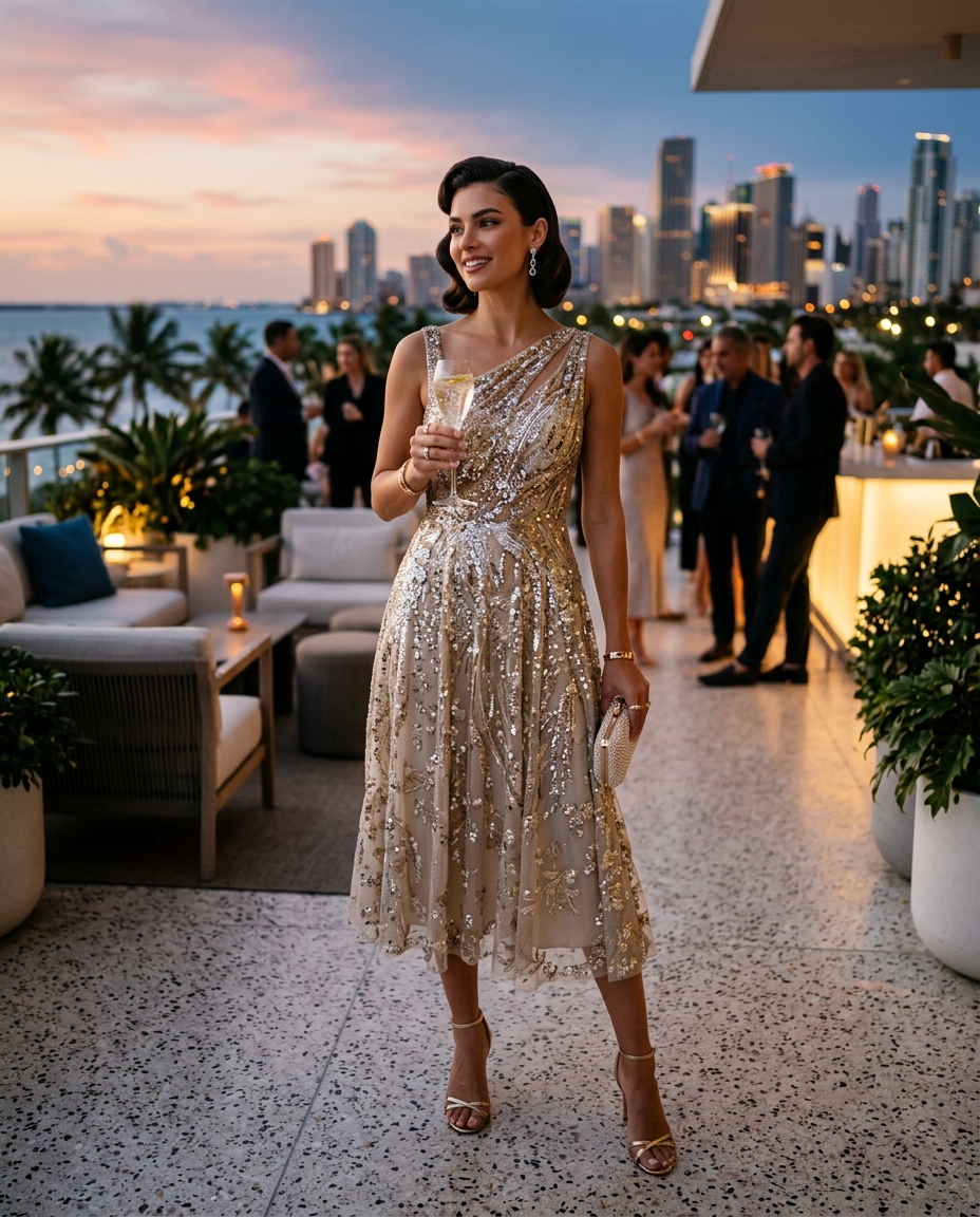 Gemma Deeks Style Guide: Cocktail Attire Holiday parties in Miami Summer 2026