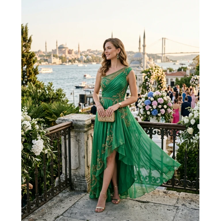 Gemma Deeks Style Guide: Cocktail Attire wedding guest dress in Istanbul Summer 2026