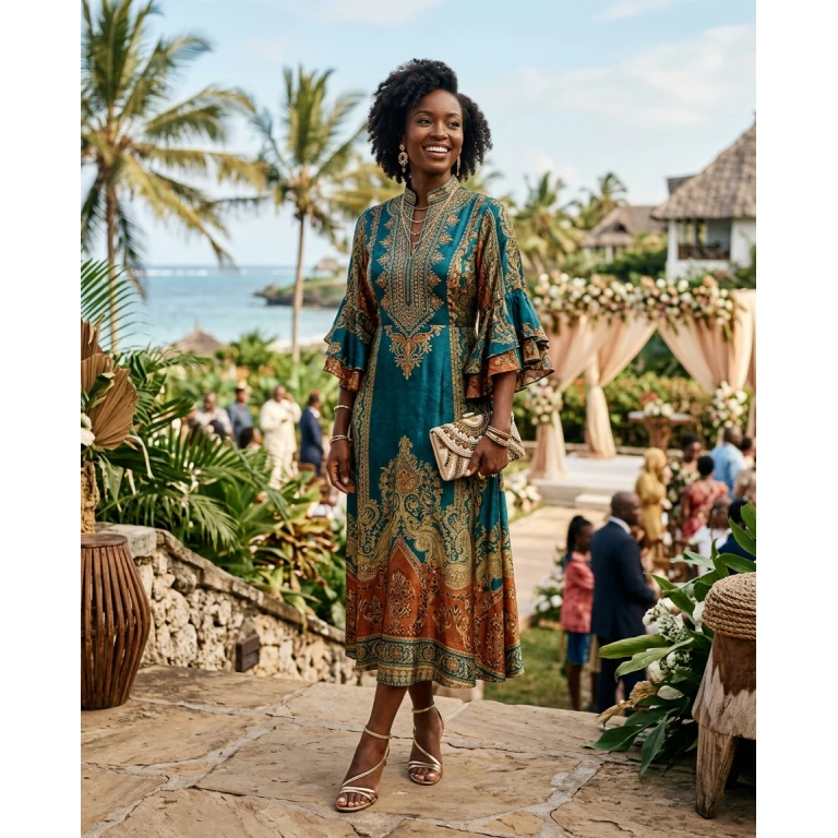 Gemma Deeks Style Guide: Cocktail Attire wedding guest dress in Kenya Summer 2026