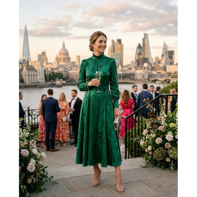 Gemma Deeks Style Guide: Cocktail Attire wedding guest dress in London Summer 2026