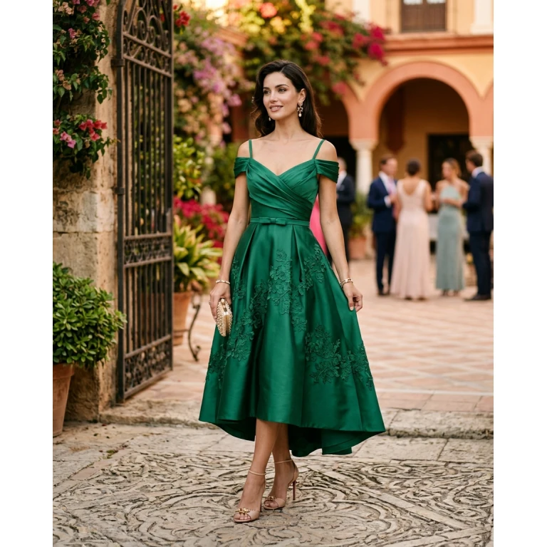 Gemma Deeks Style Guide: Cocktail Attire wedding guest dress in Spain Summer 2026