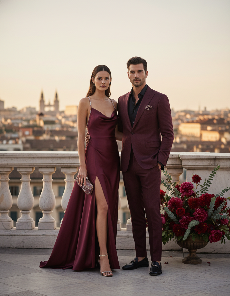 Gemma Deeks Style Guide: Cocktail Date night in Burgundy Summer 2026