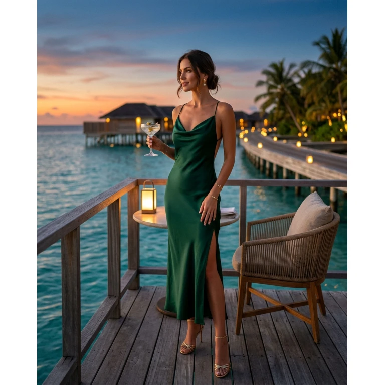 Gemma Deeks Style Guide: Cocktail Date night in Maldives Summer 2026