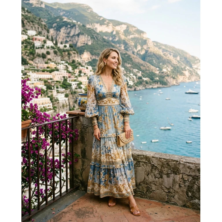 Gemma Deeks Style Guide: Cocktail Designer Summer Dresses in Amalfi Coast Summer 2026