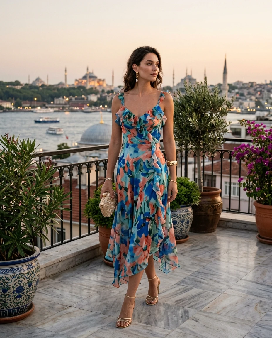 Gemma Deeks Style Guide: Cocktail Designer Summer Dresses in Istanbul Summer 2026