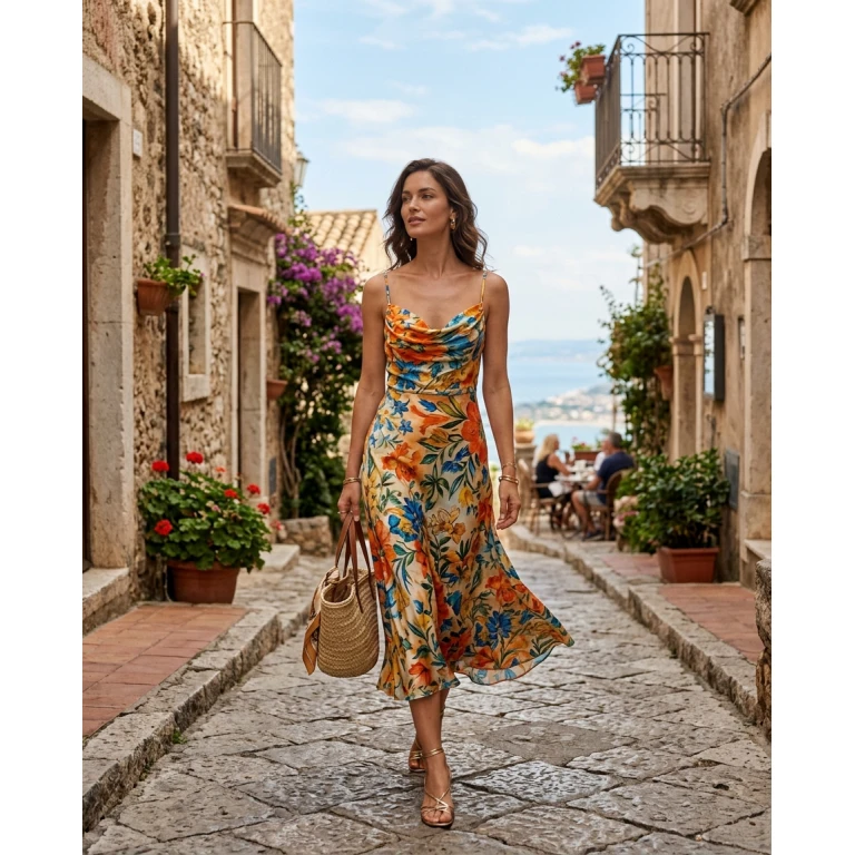 Gemma Deeks Style Guide: Cocktail Designer Summer Dresses in Sicily Summer 2026