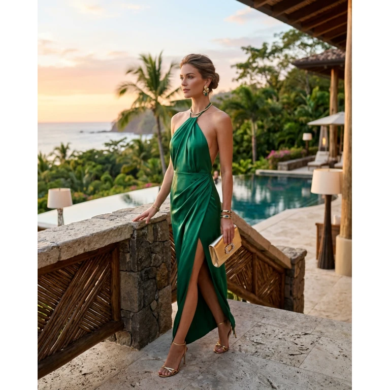 Gemma Deeks Style Guide: Cocktail dinner outfit in Costa Rica Summer 2026