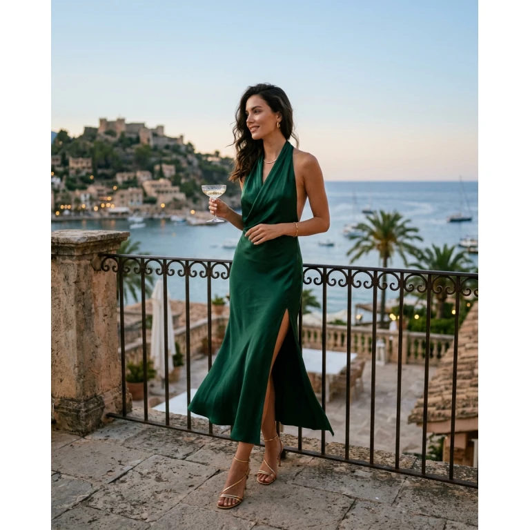 Gemma Deeks Style Guide: Cocktail dinner outfit in Majorca Summer 2026