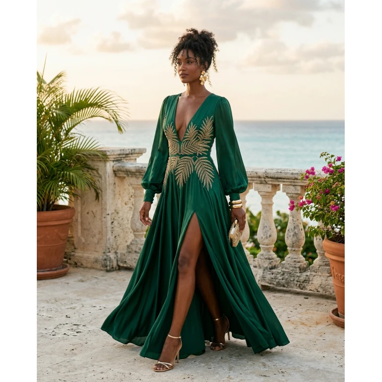 Gemma Deeks Style Guide: Cocktail gala gown in La Romana Summer 2026
