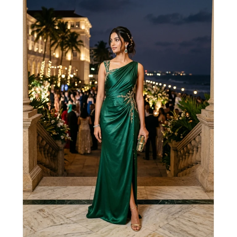 Gemma Deeks Style Guide: Cocktail gala gown in Sri Lanka Summer 2026