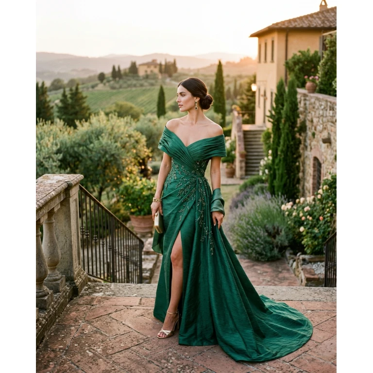 Gemma Deeks Style Guide: Cocktail gala gown in Tuscany Summer 2026