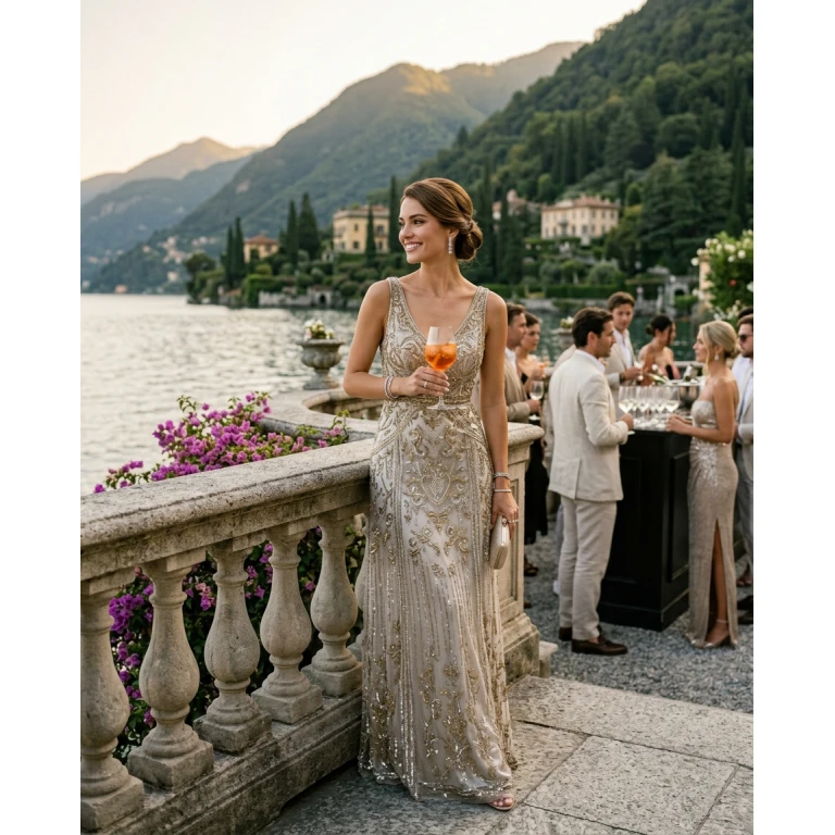 Gemma Deeks Style Guide: Cocktail Holiday parties in Lake Como Summer 2026