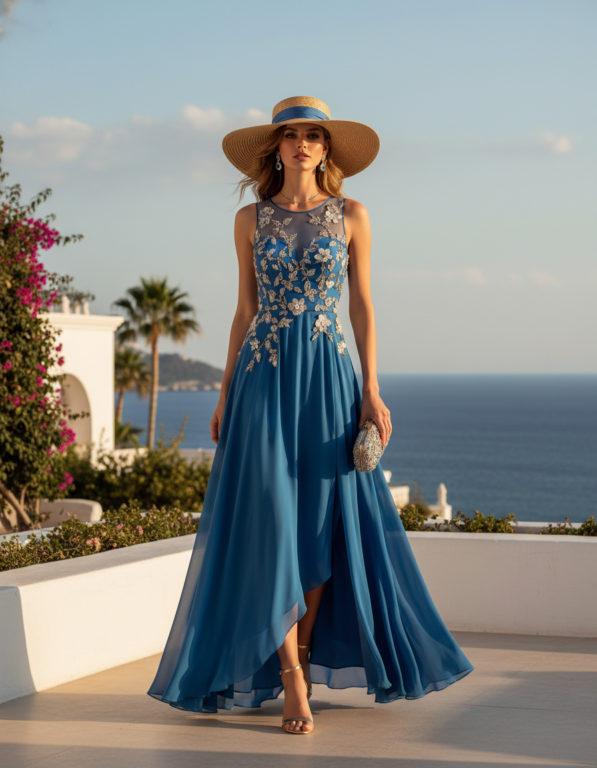 Gemma Deeks Style Guide: Cocktail wedding guest dress in Cyprus Summer 2026