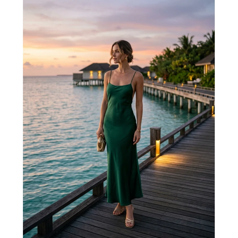 Gemma Deeks Style Guide: Elegant Chic Date night in Maldives Summer 2026
