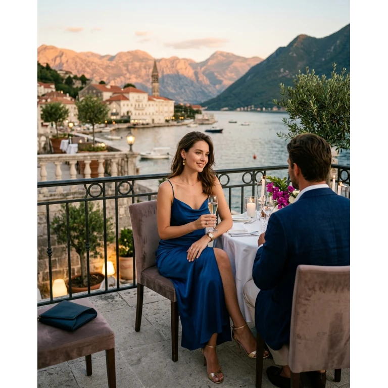 Gemma Deeks Style Guide: Elegant Chic Date night in Montenegro Summer 2026