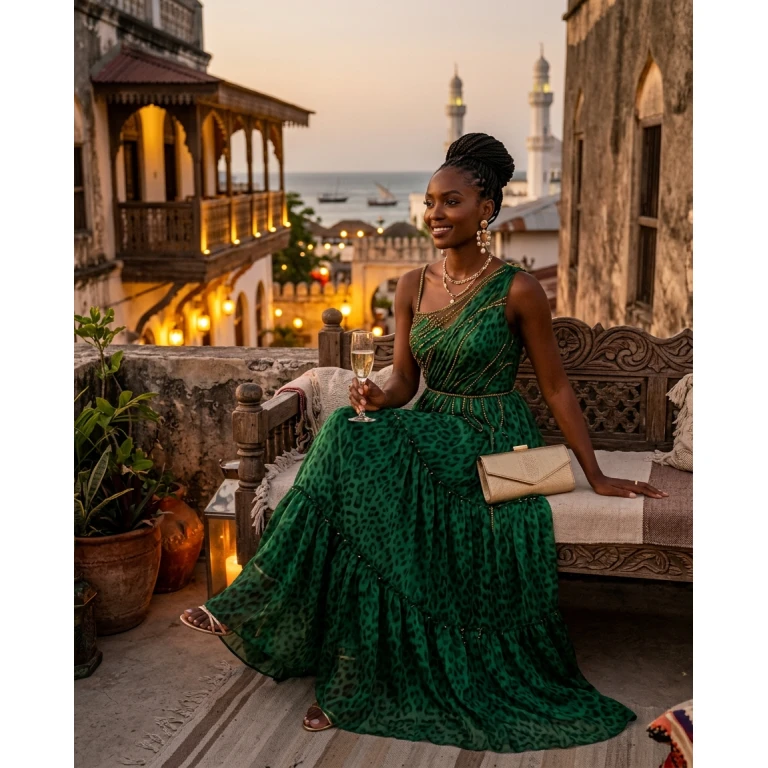 Gemma Deeks Style Guide: Elegant Chic Date night in Zanzibar Summer 2026