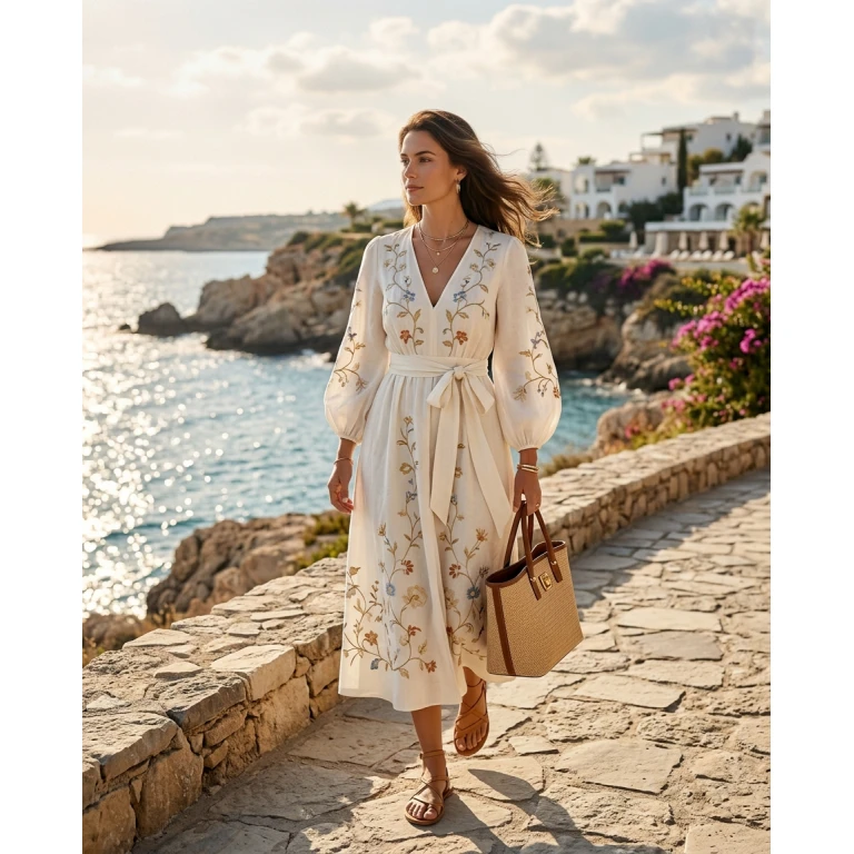 Gemma Deeks Style Guide: Elegant Chic Designer Summer Dresses in Cyprus Summer 2026