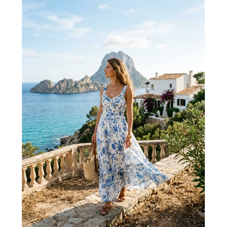 Gemma Deeks Style Guide: Elegant Chic Designer Summer Dresses in Ibiza Summer 2026