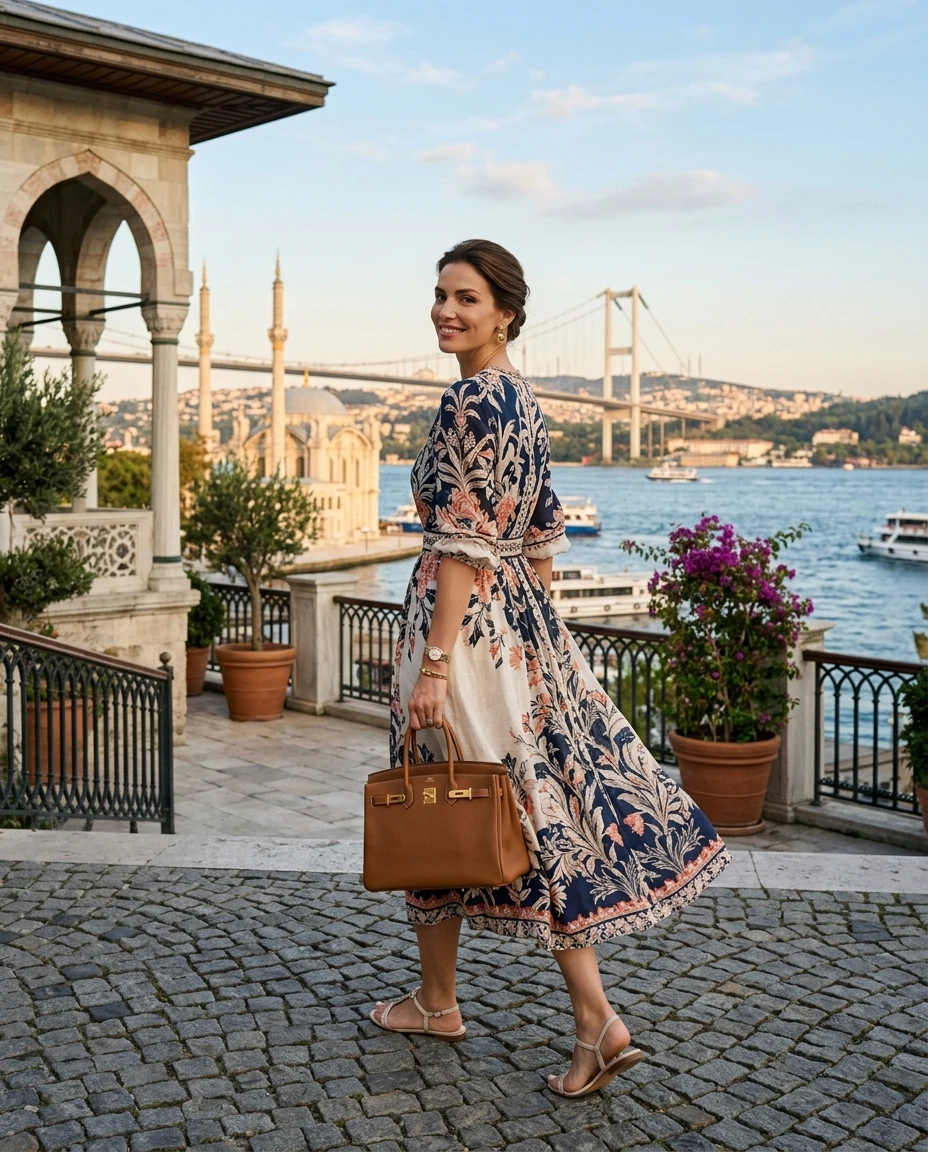 Gemma Deeks Style Guide: Elegant Chic Designer Summer Dresses in Istanbul Summer 2026