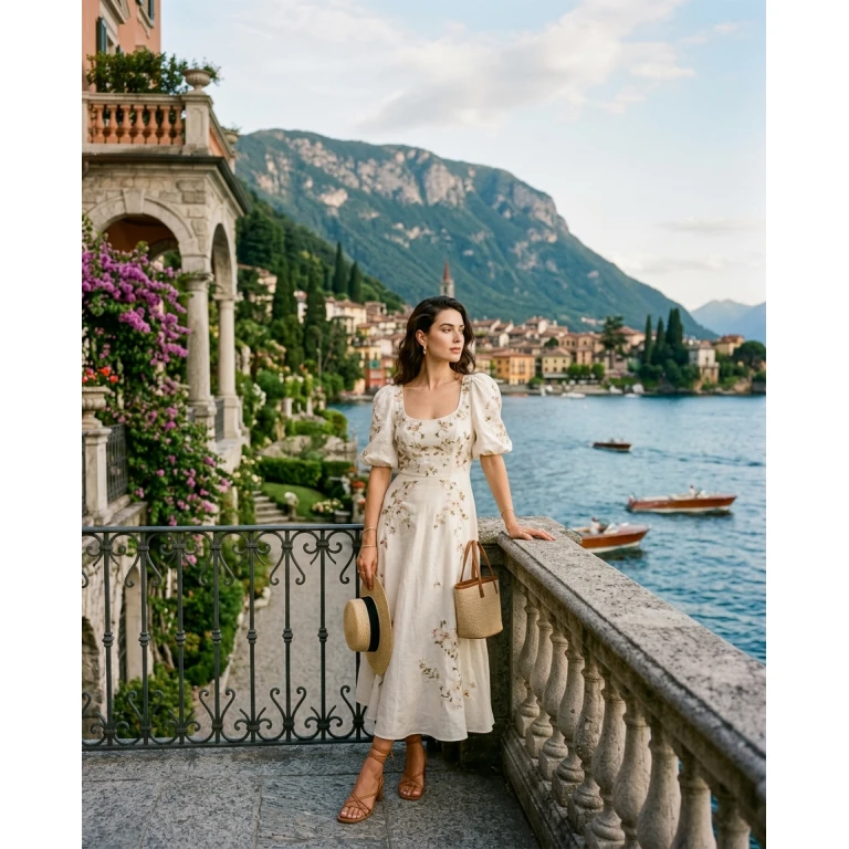 Gemma Deeks Style Guide: Elegant Chic Designer Summer Dresses in Lake Como Summer 2026