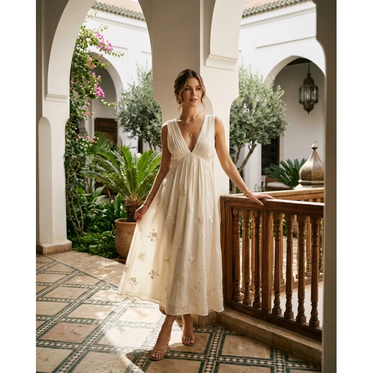 Gemma Deeks Style Guide: Elegant Chic Designer Summer Dresses in Marrakech Summer 2026