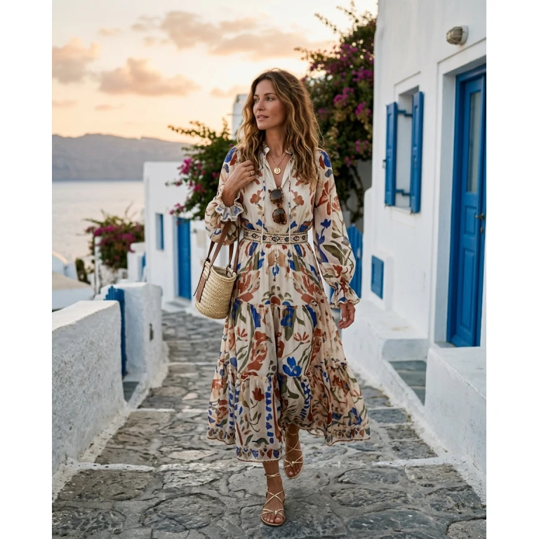 Gemma Deeks Style Guide: Elegant Chic Designer Summer Dresses in Mykonos Summer 2026