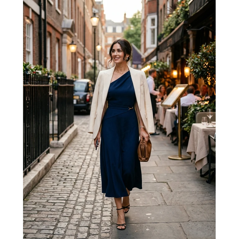 Gemma Deeks Style Guide: Elegant Chic dinner outfit in London Summer 2026