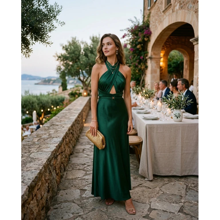 Gemma Deeks Style Guide: Elegant Chic dinner outfit in Majorca Summer 2026