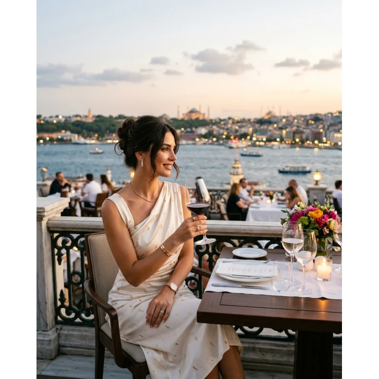Gemma Deeks Style Guide: Elegant Chic dinner outfit in Turkey Summer 2026