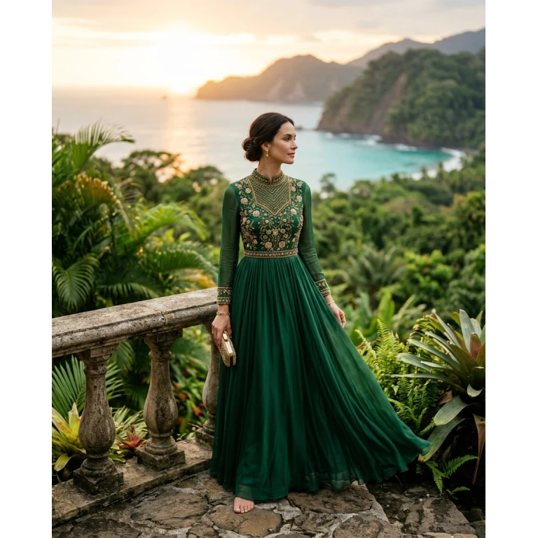 Gemma Deeks Style Guide: Elegant Chic gala gown in Costa Rica Summer 2026