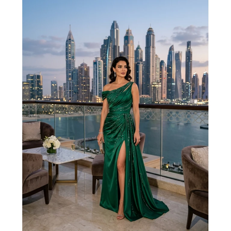 Gemma Deeks Style Guide: Elegant Chic gala gown in Dubai Summer 2026