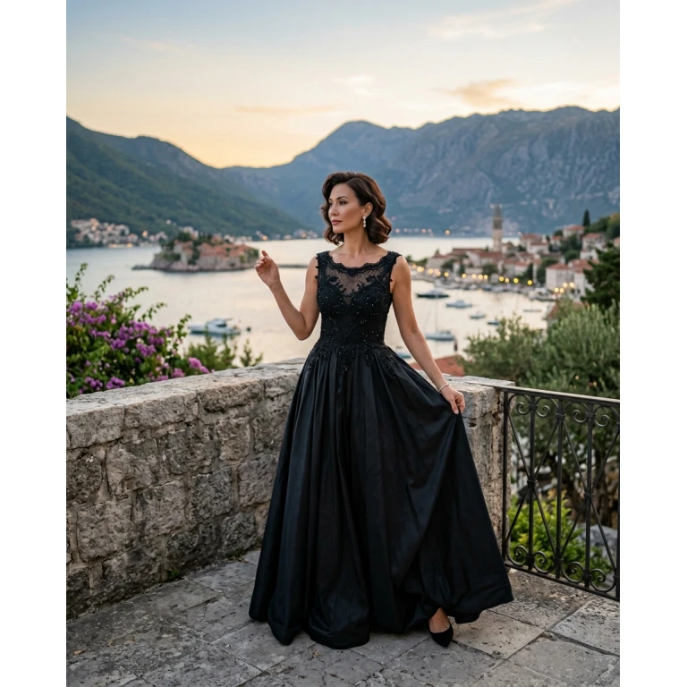 Gemma Deeks Style Guide: Elegant Chic gala gown in Montenegro Summer 2026