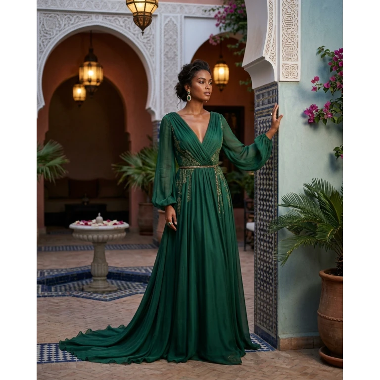 Gemma Deeks Style Guide: Elegant Chic gala gown in Moroco Summer 2026