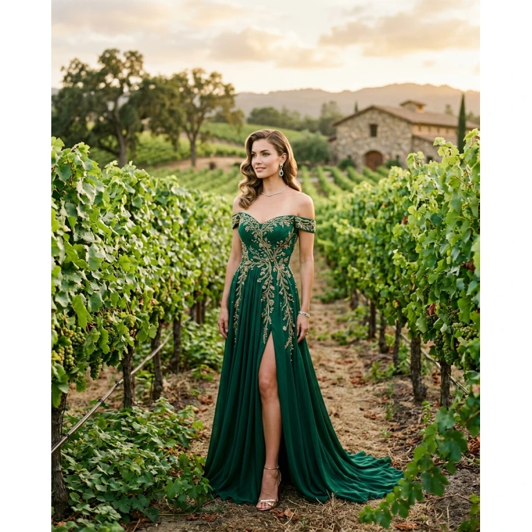 Gemma Deeks Style Guide: Elegant Chic gala gown in Napa Valley Summer 2026