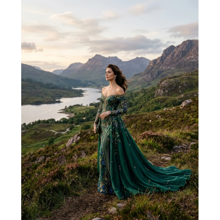Gemma Deeks Style Guide: Elegant Chic gala gown in Scotland Summer 2026
