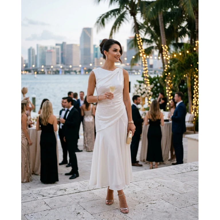 Gemma Deeks Style Guide: Elegant Chic Holiday parties in Miami Summer 2026