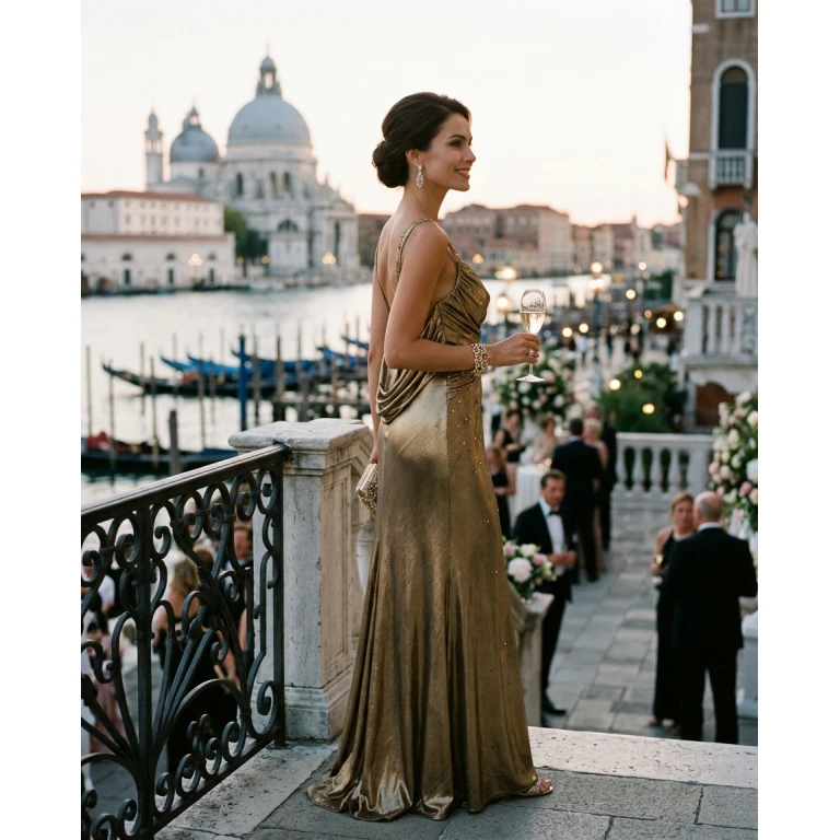 Gemma Deeks Style Guide: Elegant Chic Holiday parties in Venice Summer 2026