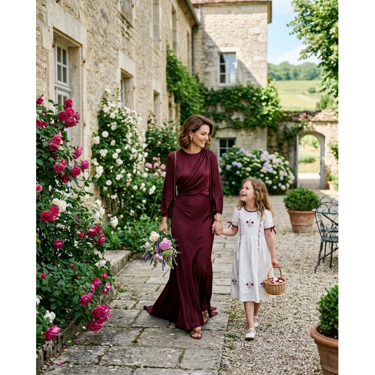 Gemma Deeks Style Guide: Elegant Chic Mother’s Day in Burgundy Summer 2026