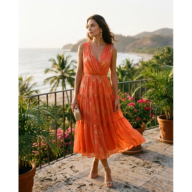 Gemma Deeks Style Guide: Elegant Chic wedding guest dress in Costa Rica Summer 2026