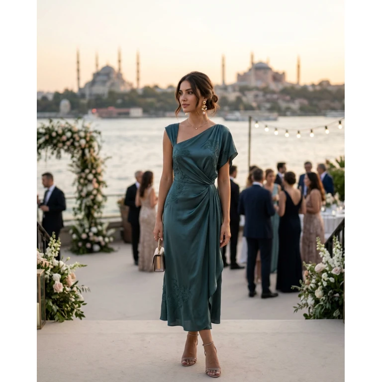 Gemma Deeks Style Guide: Elegant Chic wedding guest dress in Istanbul Summer 2026