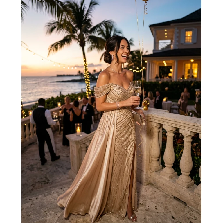 Gemma Deeks Style Guide: Formal attire Birthday in Bahamas Summer 2026