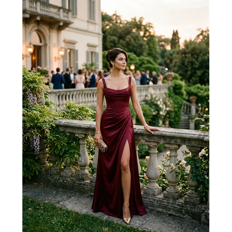 Gemma Deeks Style Guide: Formal attire Birthday in Burgundy Summer 2026