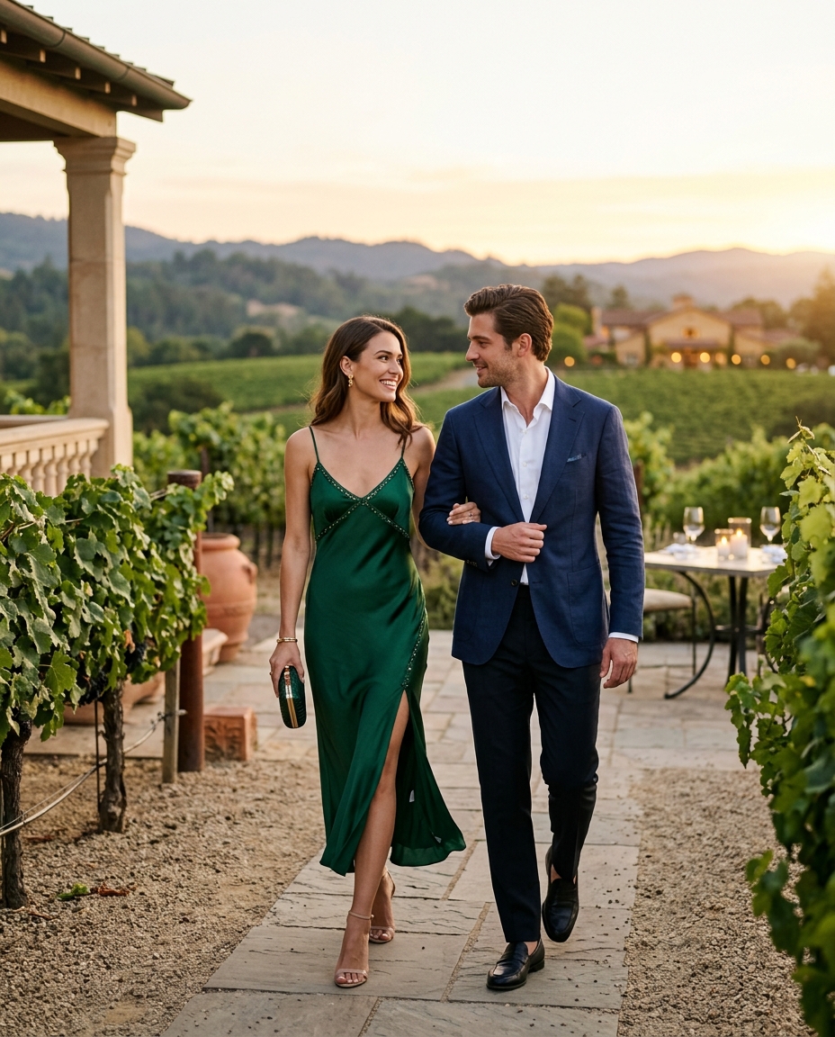 Gemma Deeks Style Guide: Formal attire Date night in Napa Valley Summer 2026