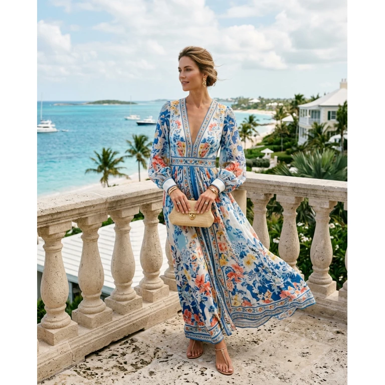 Gemma Deeks Style Guide: Formal attire Designer Summer Dresses in Bahamas Summer 2026